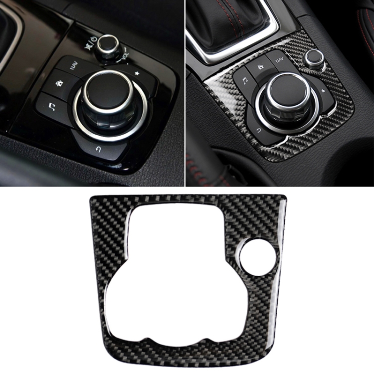 Car Carbon Fiber Left Drive Multimedia Frame A Decorative Sticker for Mazda Axela 2013-2016