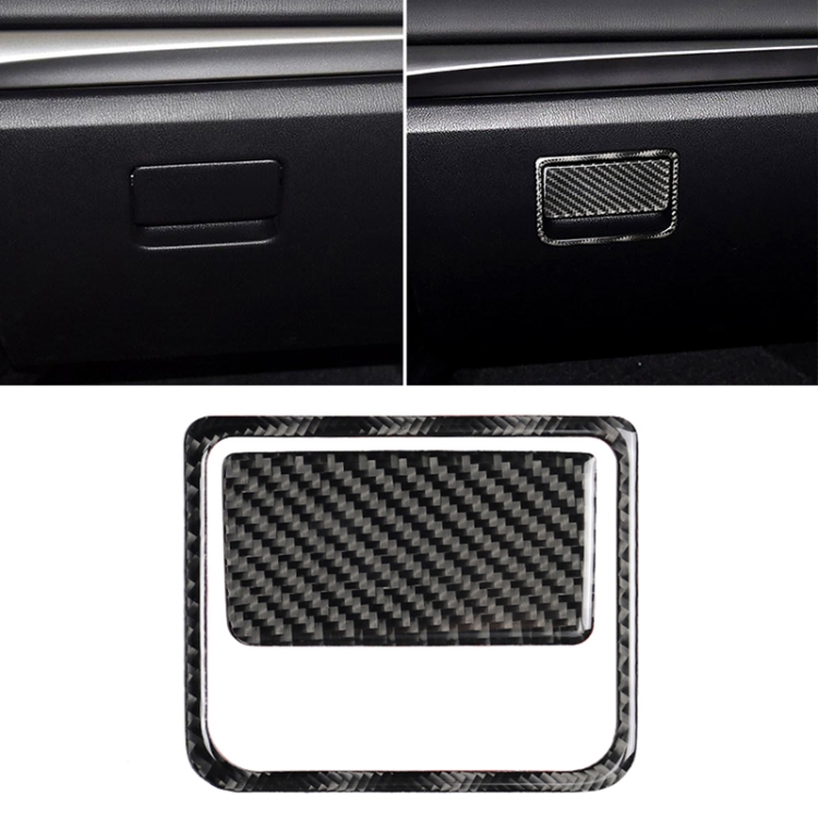 Car Carbon Fiber Front Passenger Seat Storage Box Decorative Sticker for Mazda Axela 2017-2018