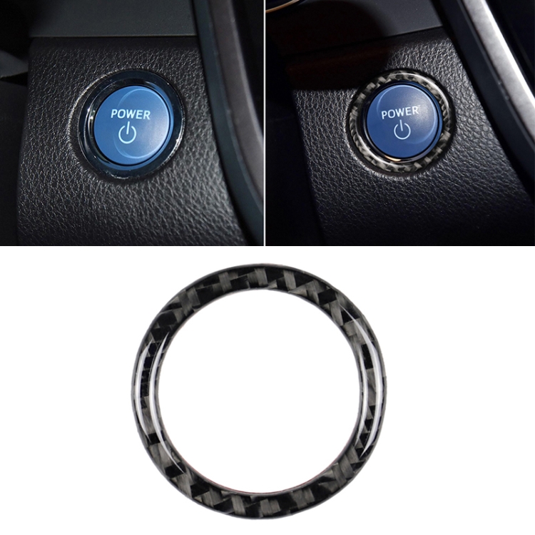Car Carbon Fiber One-button Start Decorative Sticker for Toyota Eighth Generation Camry 2018-2019