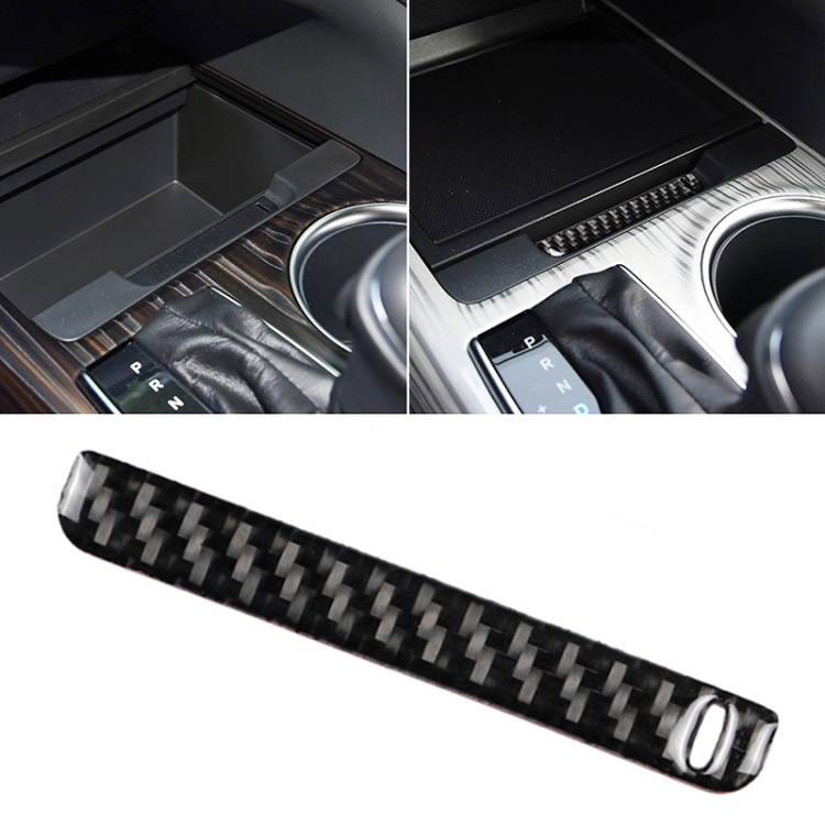 Car Carbon Fiber Storage Box Groove Decorative Sticker for Toyota Eighth Generation Camry 2018-2019, Left Drive