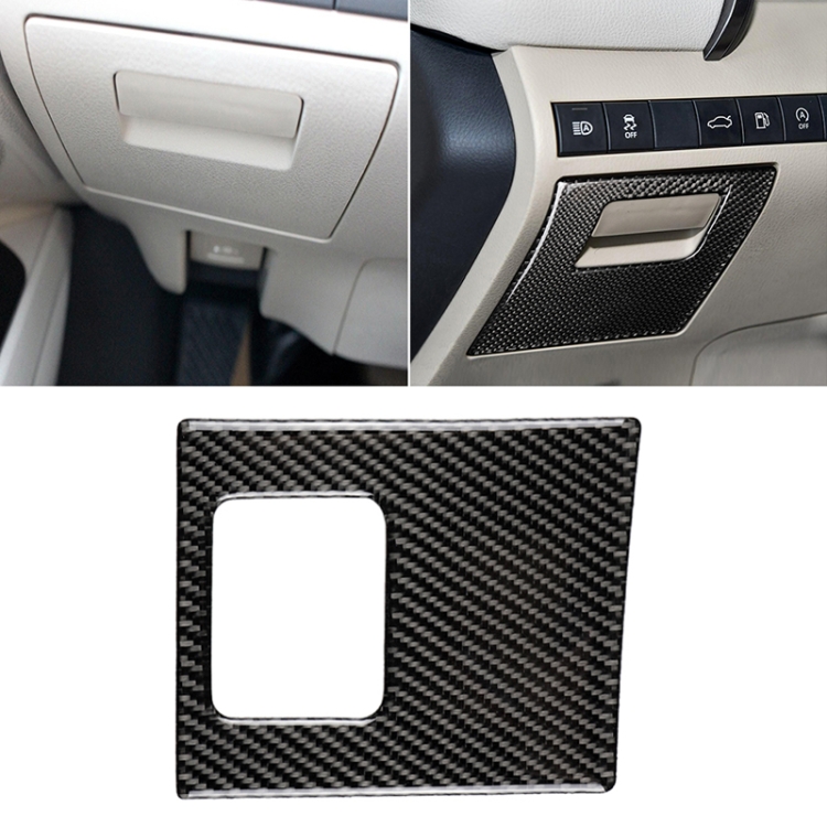 Car Carbon Fiber Main Driving Storage Box Decorative Sticker for Toyota Eighth Generation Camry 2018-2019, Left Drive