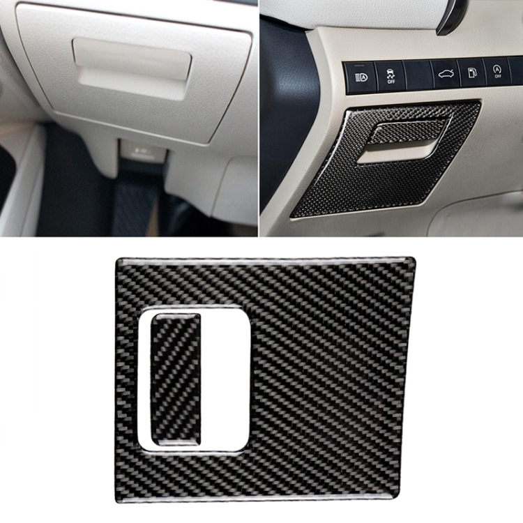 2 in 1 Car Carbon Fiber Main Driving Storage Box Handle Decorative Sticker for Toyota Eighth Generation Camry 2018-2019, Left Drive