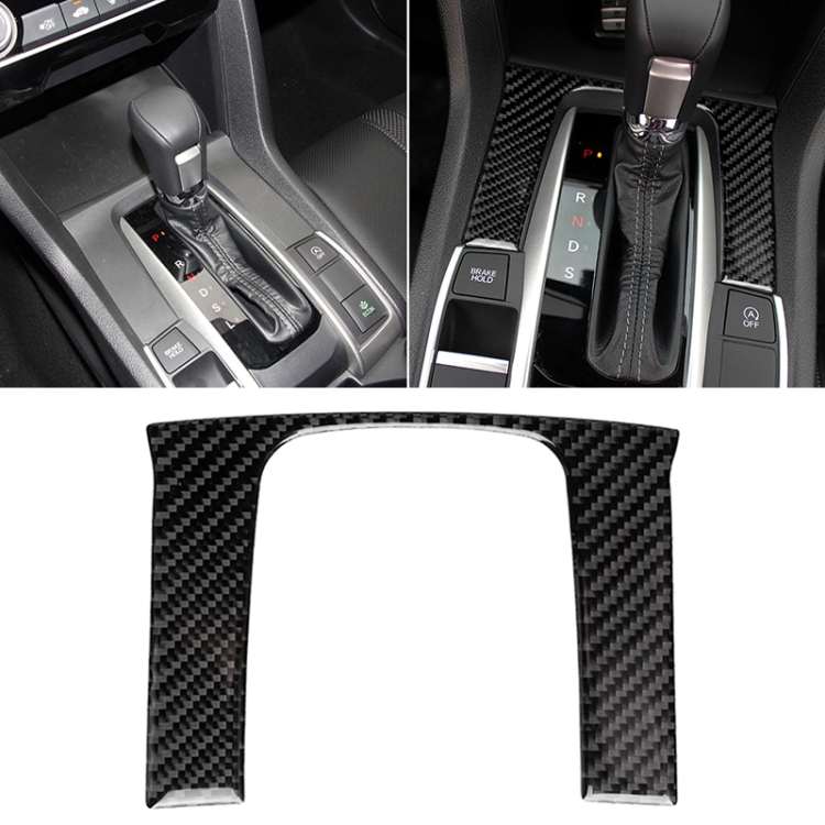 Car Carbon Fiber Gear Position Panel Decorative Sticker for Honda Tenth Generation Civic 2016-2019