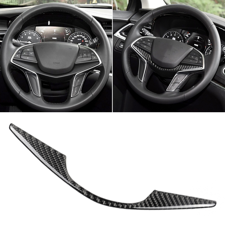 Car Carbon Fiber Steering Wheel Decorative Sticker for Cadillac XT5 2016-2017