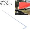 10 PCS 34cm Clip-type Car Window Plastic Flagpole, No Flag