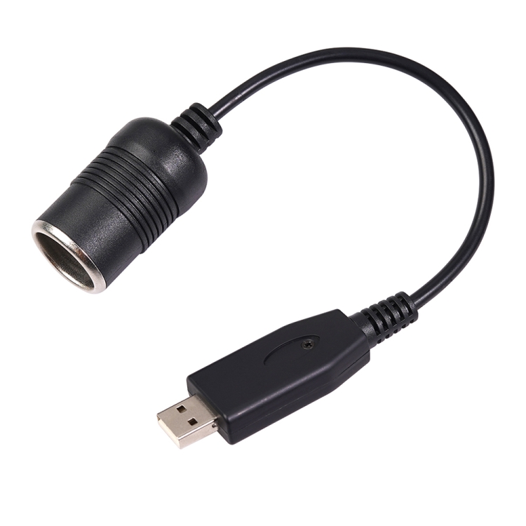 Car Converter USB Port to Car Cigarette Lighter Socket Female 5V to 12V Boost Power Adapter Cable