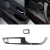 2 in 1 Three Color Carbon Fiber Car Right Driving Lifting Panel Decorative Sticker for BMW E92 2005-2012