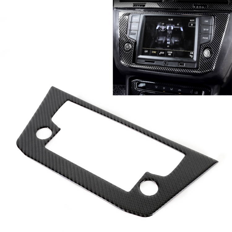 Car Carbon Fiber Navigation Frame Decorative Sticker for Volkswagen Tiguan L, Low Configuration