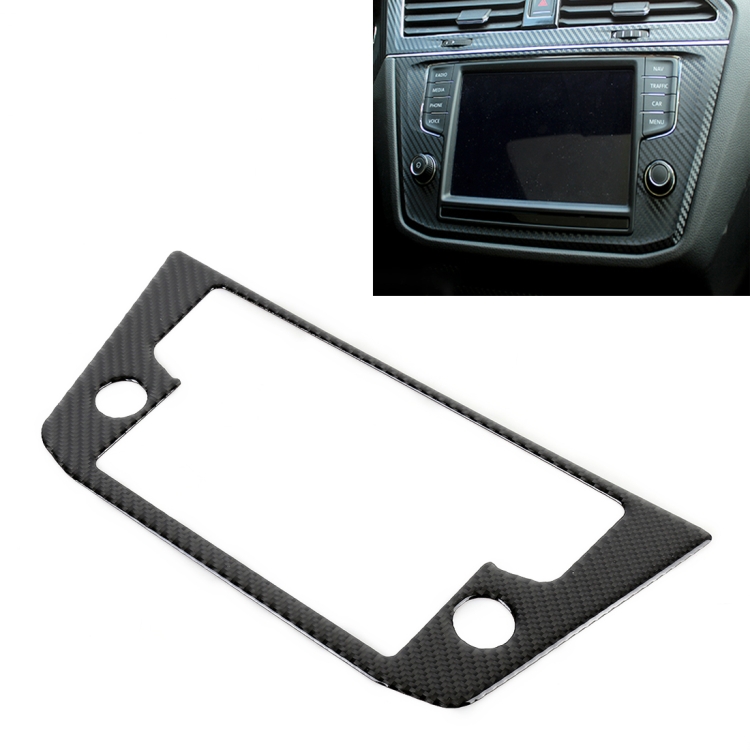 Car Carbon Fiber Navigation Frame Decorative Sticker for Volkswagen Tiguan L, High Configuration