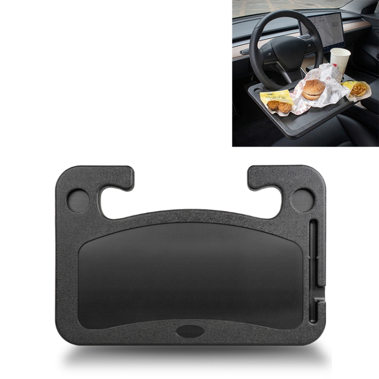 Car Portable Desk Steering Wheel Multi-use Tray Stand Car Food Eating Table with Pen Slot for Tesla Model 3 / S / X / Y