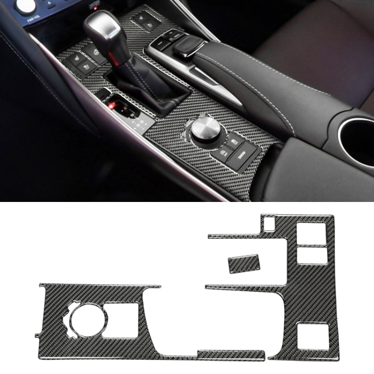 Car Carbon Fiber Gear Position Panel Decorative Sticker for Lexus IS250 2013-, Left Drive A Style