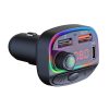 C14 Multifunctional Car Dual QC3.0+PD18W USB Charger Bluetooth FM Transmitter with Atmosphere Light