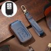 Hallmo Car Cowhide Leather Key Protective Cover Key Case for Honda 3-button Start