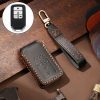Hallmo Car Cowhide Leather Key Protective Cover Key Case for Honda 4-button