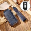 Hallmo Car Cowhide Leather Key Protective Cover Key Case for Mitsubishi Outlander
