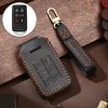 Hallmo Car Cowhide Leather Key Protective Cover Key Case for Volvo 6-button