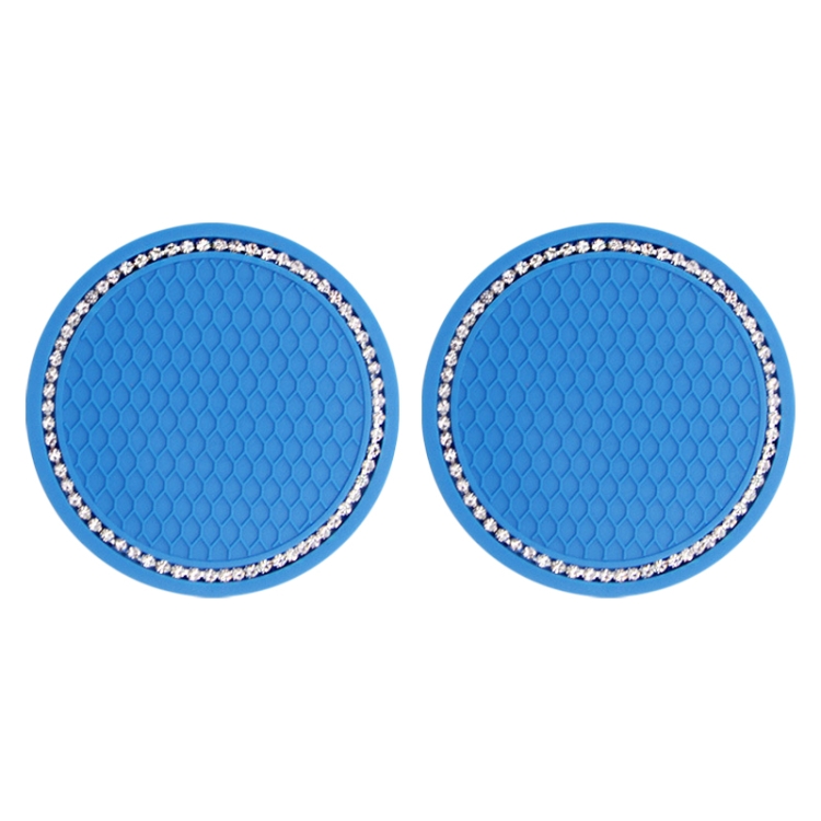 2 PCS Car Diamond Anti-skid Soft Rubber Water Cup Mat