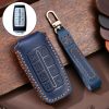 Hallmo Car Cowhide Leather Key Protective Cover Key Case for Hyundai Rohens Genesis 8-button