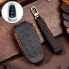 Hallmo Car Cowhide Leather Key Protective Cover Key Case for Hyundai 4-button