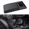 Car Multi-functional Dual USB Armrest Box Booster Pad, Microfiber Leather Straight Type
