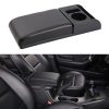 Car Multi-functional Dual USB Armrest Box Booster Pad, Carbon Fiber Leather Straight Type