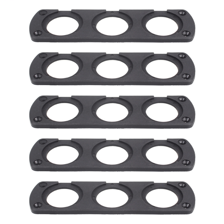 5 PCS 3-Hole Car Modified USB Charging Voltmeter Cigarette Lighter Panel