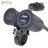 3 PCS Dual USB 3.1A Car Charger 9-30V with Temperature Voltage Holder
