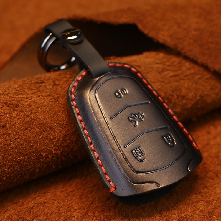 For Cadillac Car Cowhide Leather Key Protective Cover Key Case, Four Keys Version
