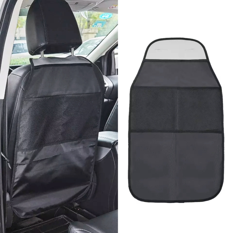 2pcs Car Rear Seat Protection Children Anti-kick Pad with Storage Bags Seat Back Anti-dirty Pad