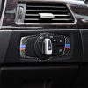 Three Color Carbon Fiber Car Headlight Switch Decorative Sticker for BMW E90 / E92 / E93 2005-2012
