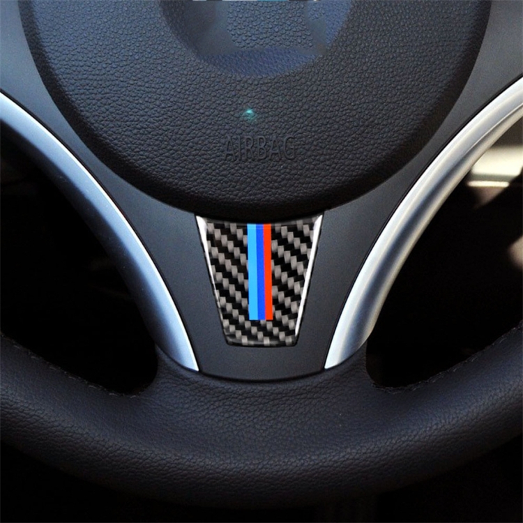 Large A Version Three Color Carbon Fiber Car Steering Wheel Decorative Sticker for BMW E90 2005-2012