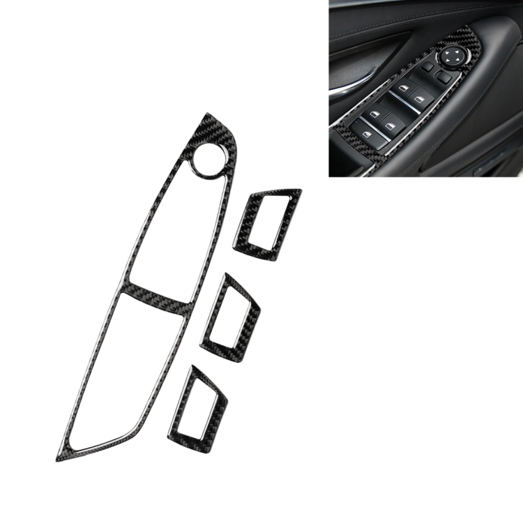 Three Color Carbon Fiber Car Left Driving Lifting Panel Decorative Sticker for BMW 5 Series F10 2011-2018