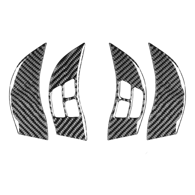 4 PCS Car Carbon Fiber Steering Wheel Decorative Sticker for Mazda RX8 2004-2008, Left and Right Drive Universal