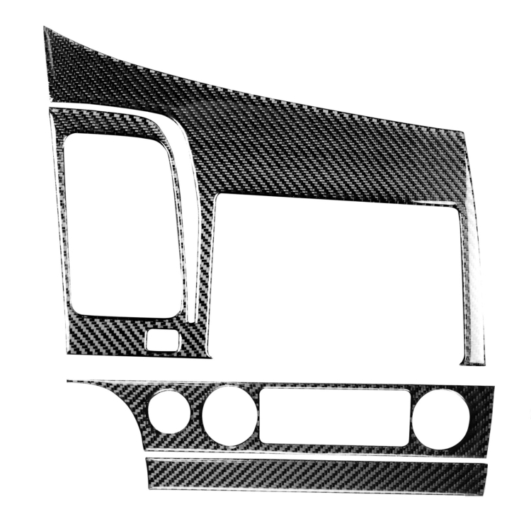 3 in 1 Car Carbon Fiber Central Control Navigation Panel Decorative Sticker for Honda Civic 8th Generation 2006-2011, Left Drive