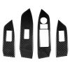 Car Carbon Fiber Window Buttons Panel Decorative Sticker for Mazda CX-5 2017-2018, Left Drive