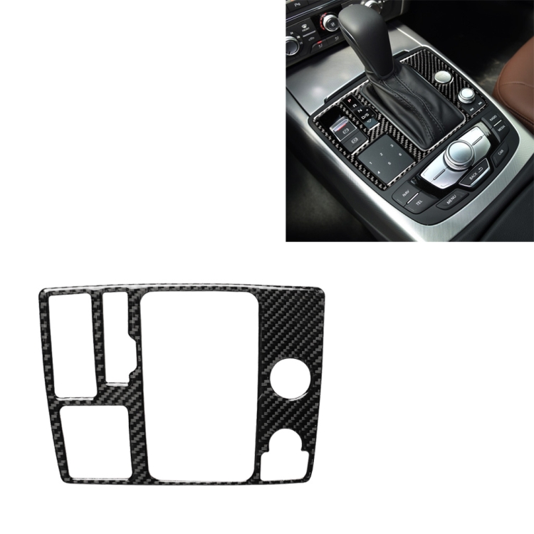 Car Carbon Fiber One-button Start Panel Decorative Sticker for Audi A6 S6 C7 A7 S7 4G8 2012-2018, Left Drive