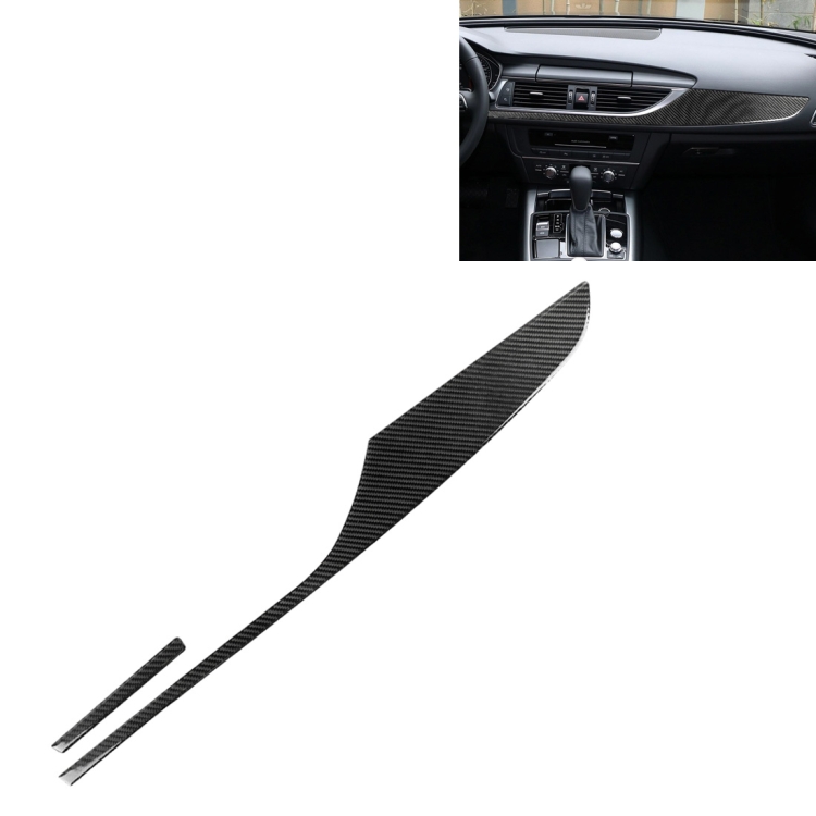 Car Carbon Fiber Dashboard Decorative Strip for Audi A6 S6 C7 A7 S7 4G8 2012-2018, Left Drive