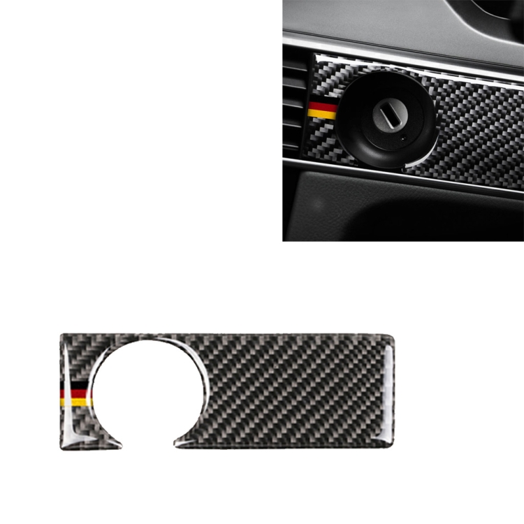 Car Carbon Fiber German Flag Color Keyhole Decorative Sticker for Audi A6 2005-2011, Right Drive