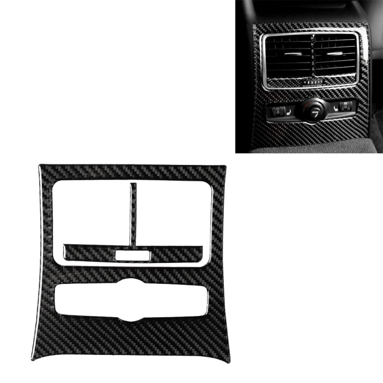 Car Carbon Fiber Rear Seat Air Outlet Panel Decorative Sticker for Audi A6 2005-2011, Left and Right Drive Universal
