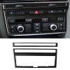 Car Carbon Fiber Solid Color Air Conditioning CD Panel Decorative Sticker for Audi A6 2005-2011, Left and Right Drive Universal