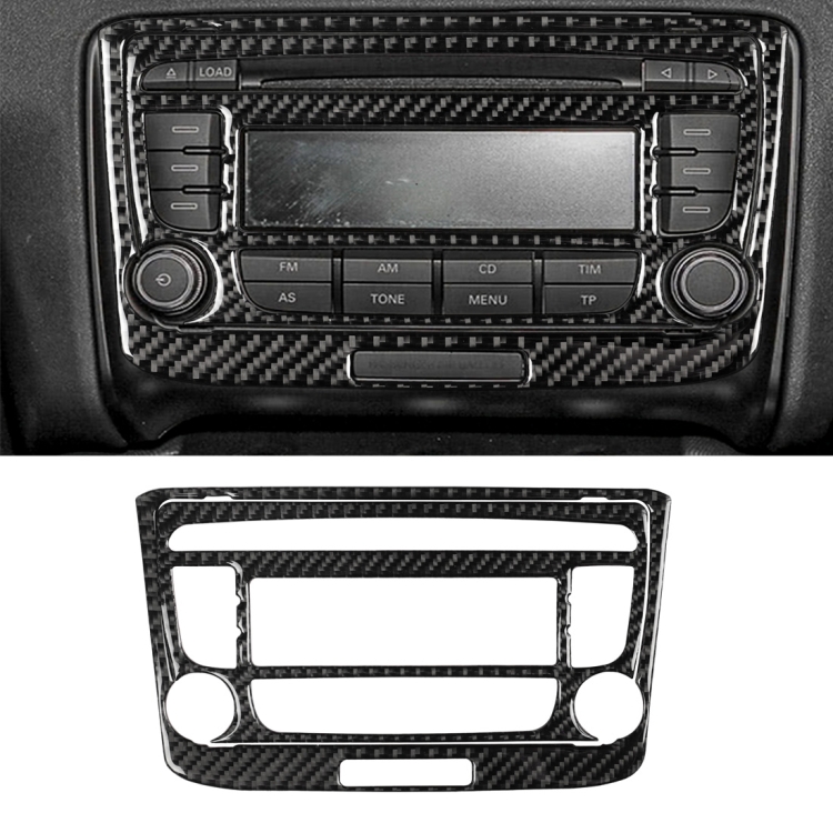 Car Carbon Fiber Air Conditioning CD Panel Decorative Sticker for Audi TT 8n 8J MK123 TTRS 2008-2014, Left and Right Drive Universal, B Style