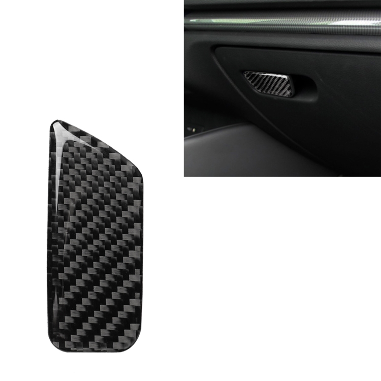 Car Carbon Fiber Passenger Seat Hand Box Switch Decorative Sticker for Audi A3 / 8V 2014-2019, Left Drive