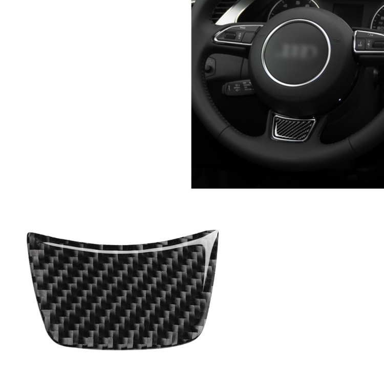 Car Carbon Fiber Steering Wheel Decorative Sticker for Audi A3 / S3 2014-2019, Left and Right Drive Universal