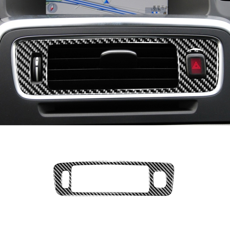 Car Carbon Fiber Central Control Below Air Outlet Decorative Stickers for Volvo V60 2010-2017 / S60 2010-2018, Left Drive