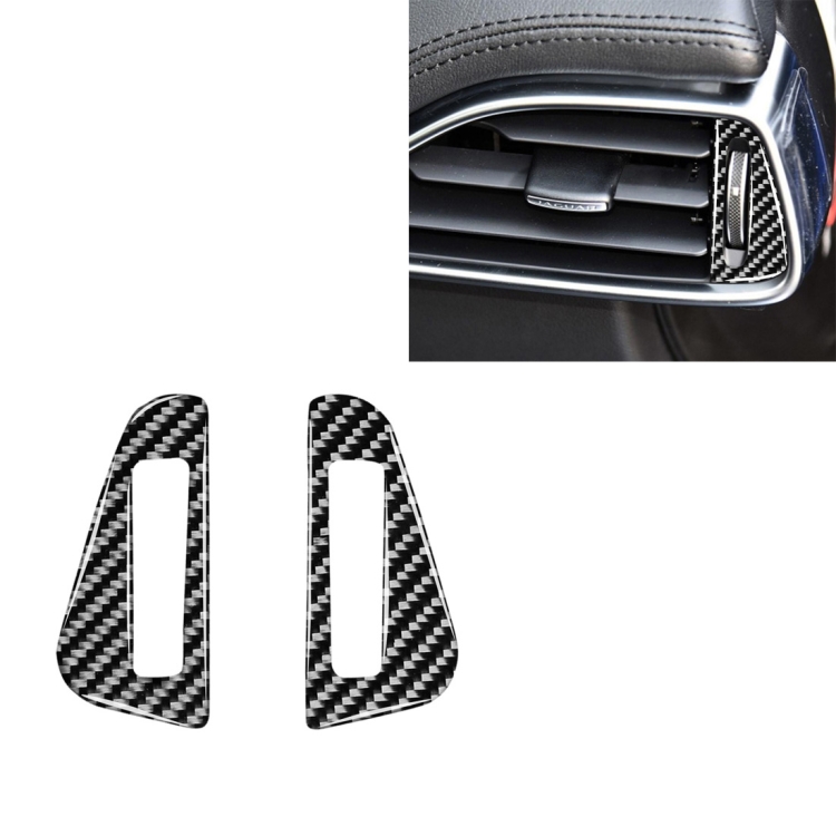 2 PCS Car Carbon Fiber Left and Right Air Outlet Decorative Stickers for Jaguar F-PACE X761 XE X760 XF X260 XJ 2016-2020, Left and Right Drive Universal
