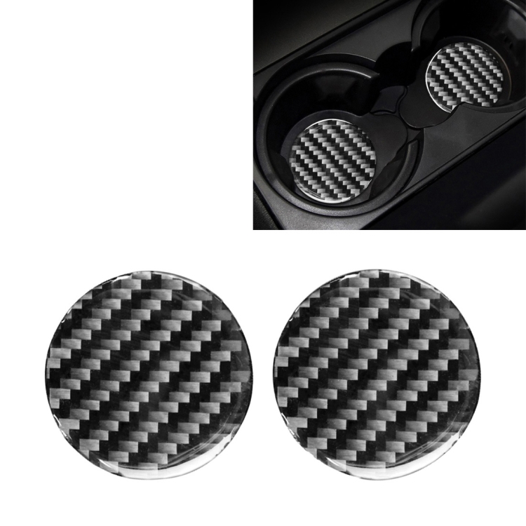 Car Carbon Fiber Water Cup Holder Mat for Land Rover Discovery 4 2010-2016, Left and Right Drive Universal
