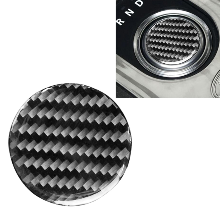 Car Carbon Fiber Gearshift Knob Decorative Sticker for Land Rover Discovery 4 2010-2016, Left and Right Drive Universal