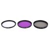 JUNESTAR 3 in 1 Proffesional 58mm Lens Filter(CPL + UV + FLD / Purple) for GoPro & Xiaomi Xiaoyi Yi Sport Action Camera