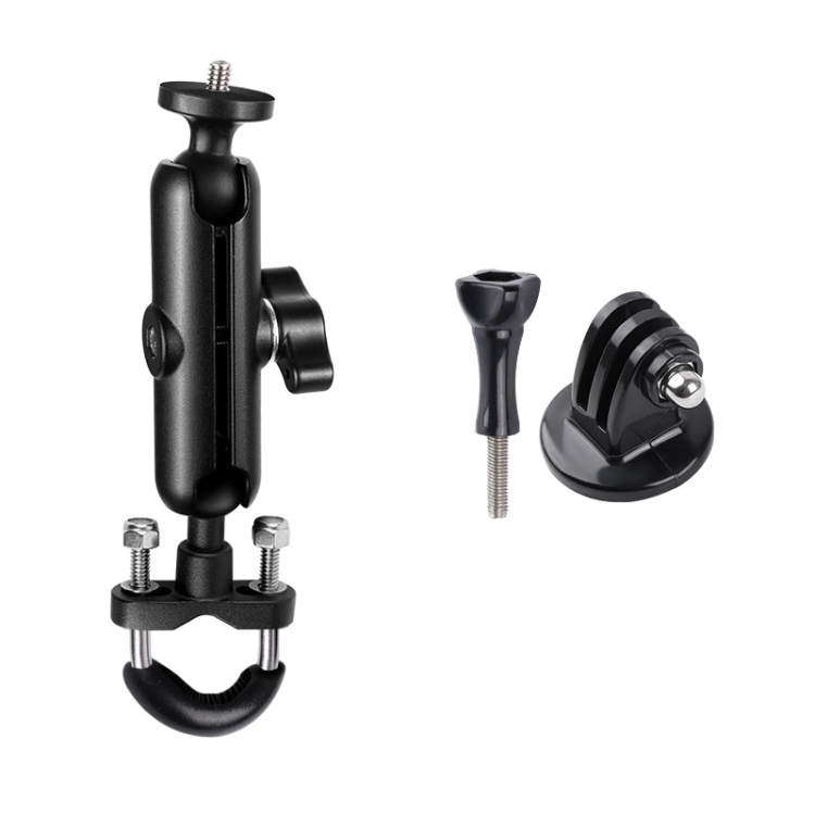 9cm Connecting Rod 20mm Ball Head Motorcycle Handlebar Fixed Mount Holder with Tripod Adapter & Screw for GoPro Hero12 Black / Hero11 /10 /9 /8 /7 /6 /5, Insta360 Ace / Ace Pro, DJI Osmo Action 4 and Other Action Cameras