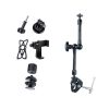 11 inch Adjustable Friction Articulating Magic Arm + Large Claws Clips with Phone Clamp